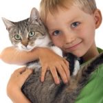 Young boy with cat